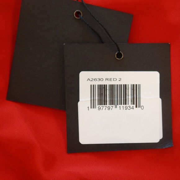 NWT MAC DUGGAL red cut out maxi dress plunge neck puff sleeve A2630 2 party form - Picture 8 of 12